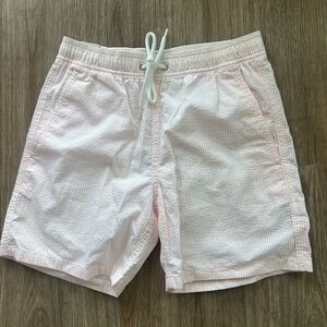Men's Pink Seersucker Swim Trunks